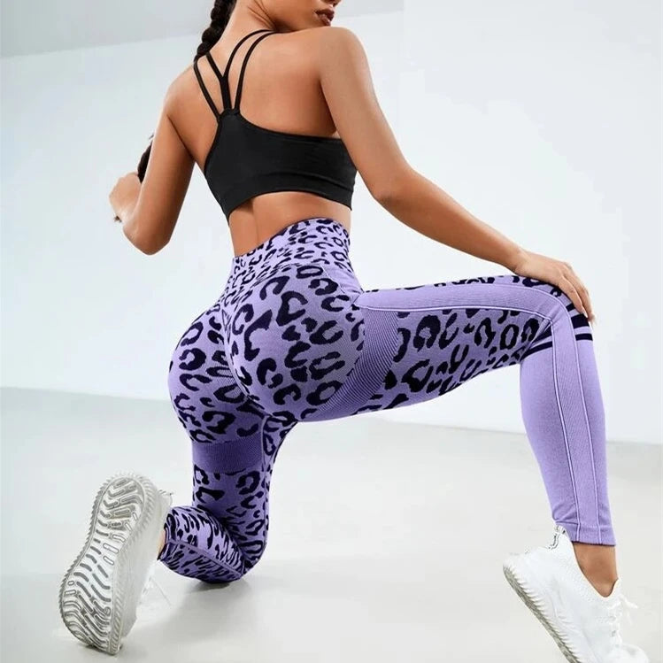 Women’s Leopard Print Seamless Yoga Leggings 4 Colours - T.O.M.S Direct