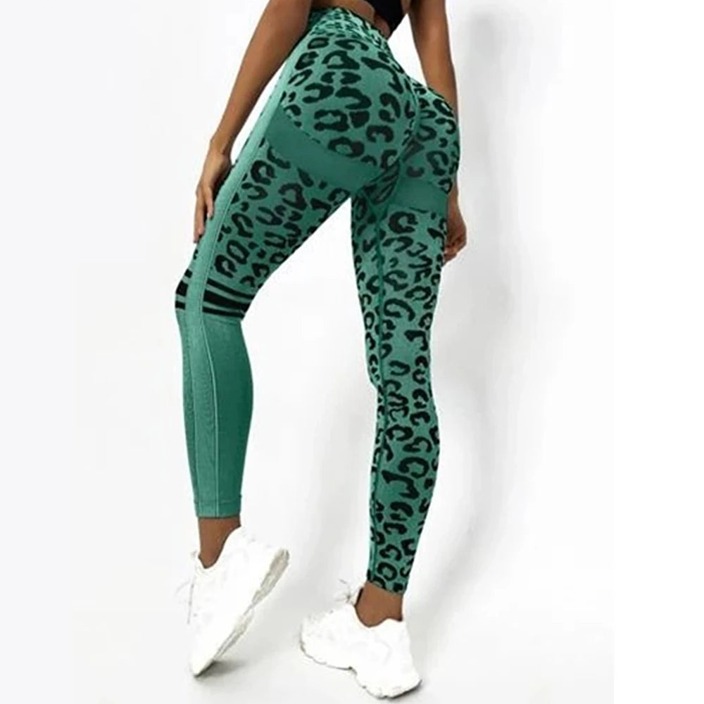 Women’s Leopard Print Seamless Yoga Leggings 4 Colours - T.O.M.S Direct