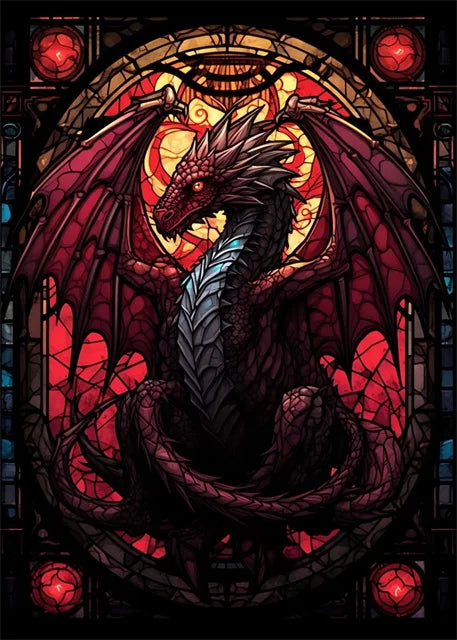 Stained Glass Dragon Wall Art Canvas 22 Designs - T.O.M.S Direct