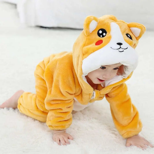 Baby & Toddler Zip-up Yellow Bear Onesie - T.O.M.S Direct