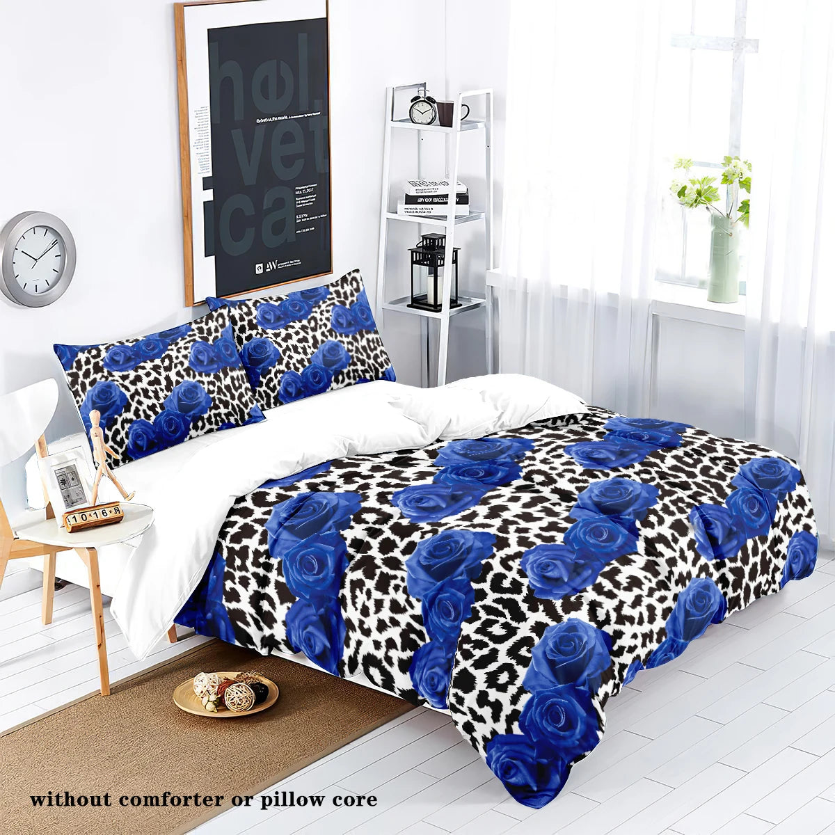 Blue Rose & Animal Print Duvet Set - T.O.M.S Direct