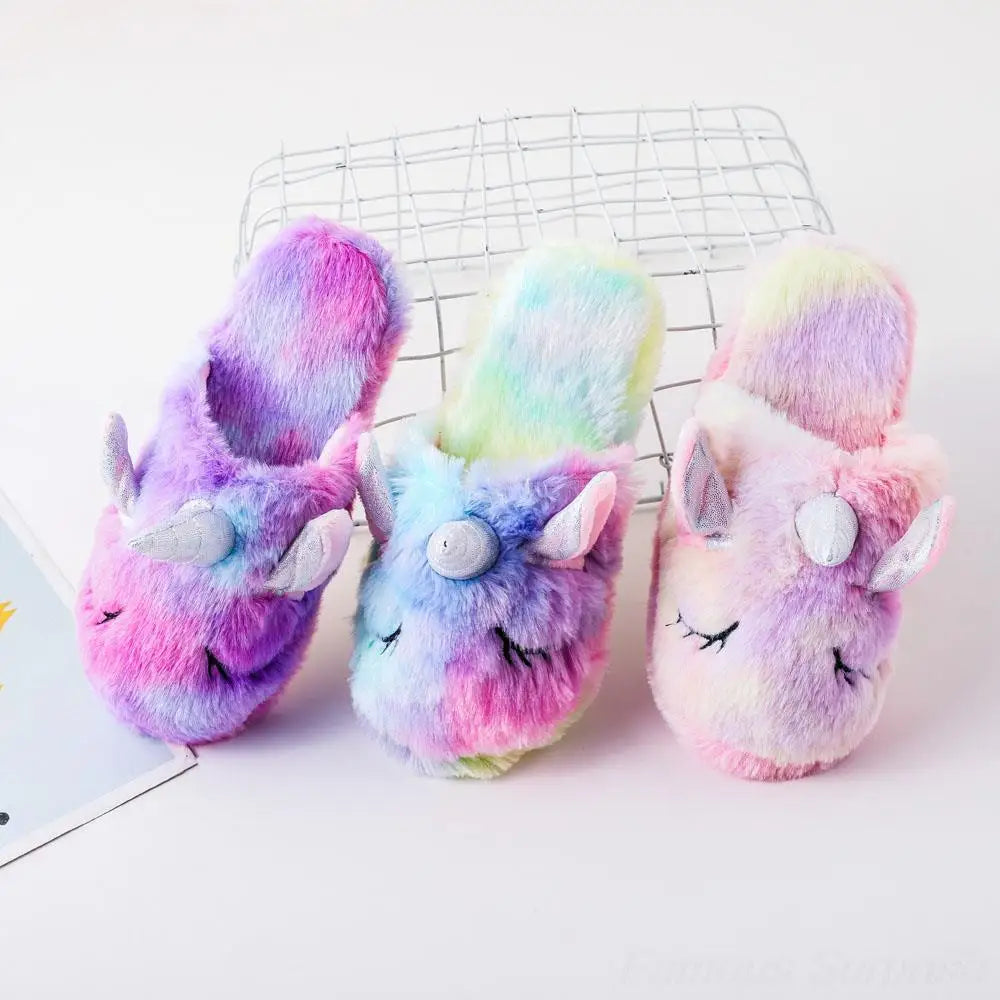 Toddler & Youth Slip-on Unicorn Slippers - T.O.M.S Direct