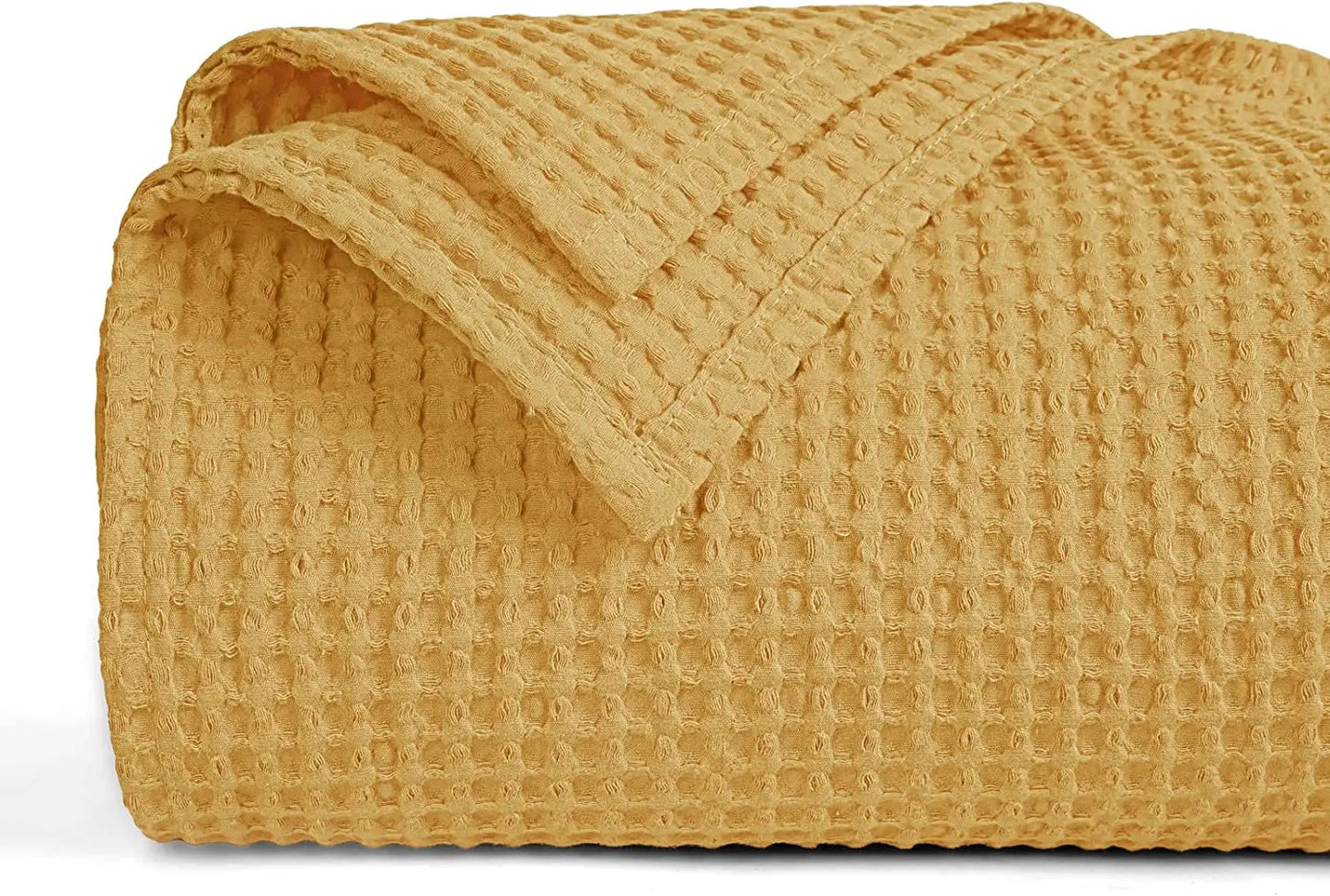 130x150cm 100% Cotton Waffle Weave 405GSM Blanket Throw 5 Colours - T.O.M.S Direct