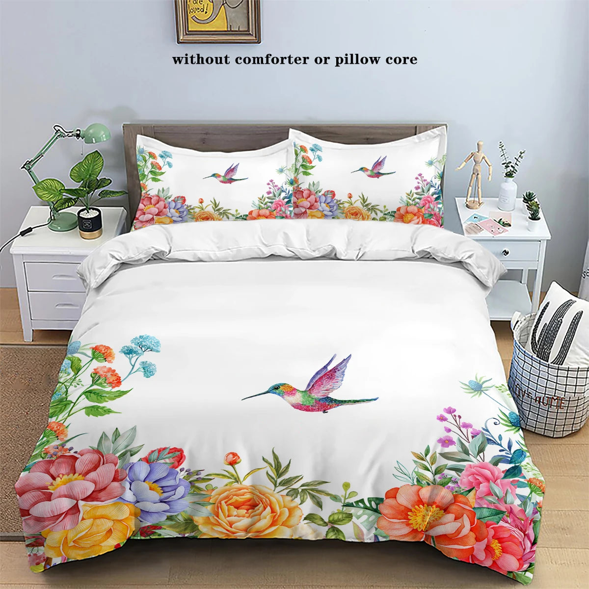 Colourful Humming Bird Design Duvet Set - T.O.M.S Direct