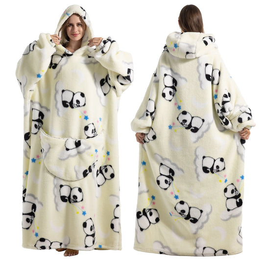 140cm Panda Design Oversized Hoodie w/ Large Front Pockets - T.O.M.S Direct