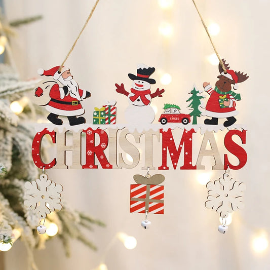 Wooden Christmas Hanging Decoration 5 Designs - T.O.M.S Direct