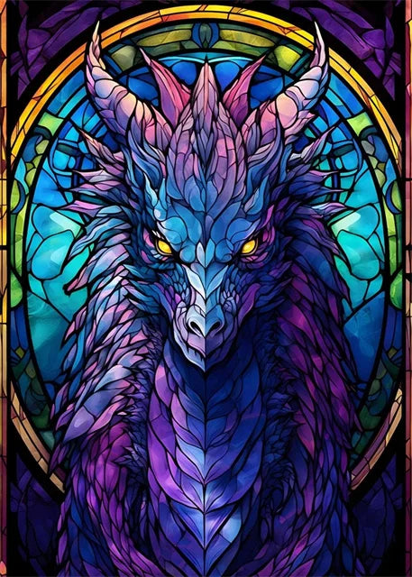 Stained Glass Dragon Wall Art Canvas 22 Designs - T.O.M.S Direct