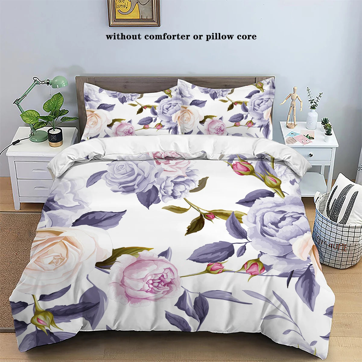 3pc White Floral Duvet Set 3 Designs - T.O.M.S Direct