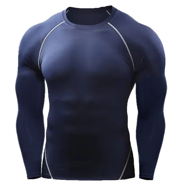 Men’s Long Sleeve Polyester Compression Shirt 8 Colours - T.O.M.S Direct