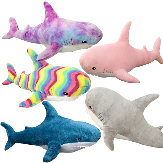 30cm – Giant 140cm Adorable Soft Shark Plush Toy 5 Colours - T.O.M.S Direct