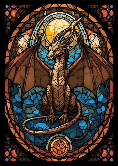 Stained Glass Dragon Wall Art Canvas 22 Designs - T.O.M.S Direct