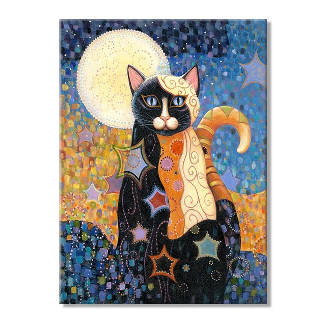 Gustav Klimt Style Cat Wall Art Canvas 9 Designs - T.O.M.S Direct