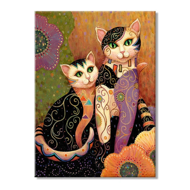 Gustav Klimt Style Cat Wall Art Canvas 9 Designs - T.O.M.S Direct