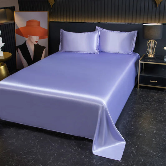 Luxury Rayon Satin Flat Bed Sheet 15 Colours - T.O.M.S Direct