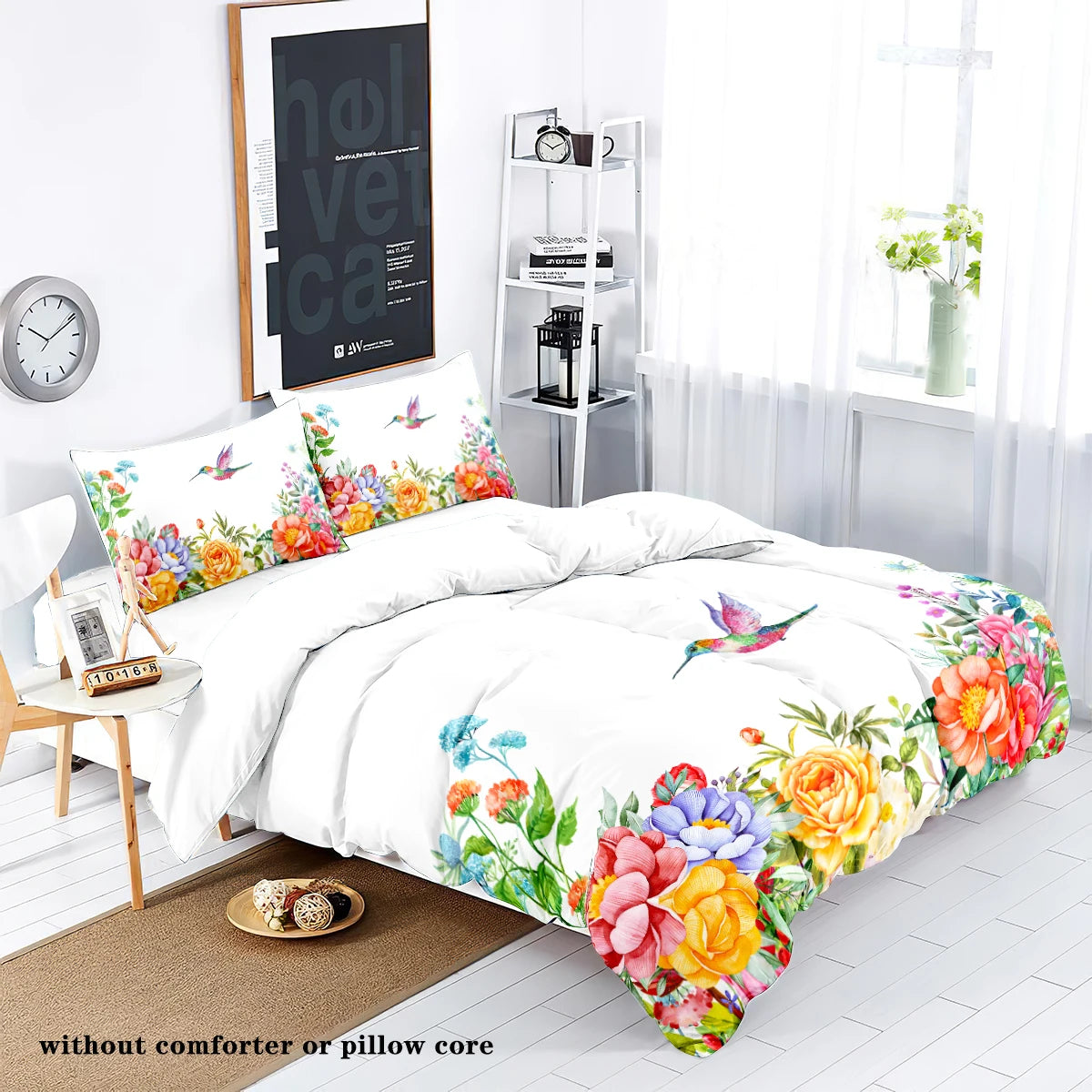 Colourful Humming Bird Design Duvet Set - T.O.M.S Direct