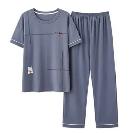 2pc Grey Cotton Pyjama Set - T.O.M.S Direct