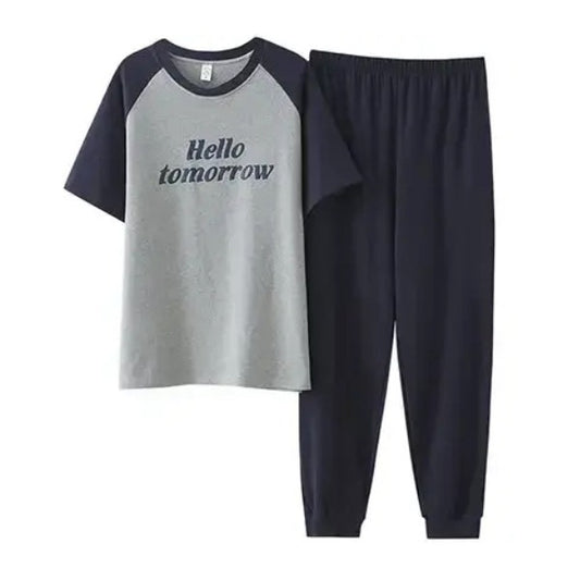 2pc Hello Tomorrow Cotton Pyjama Set - T.O.M.S Direct