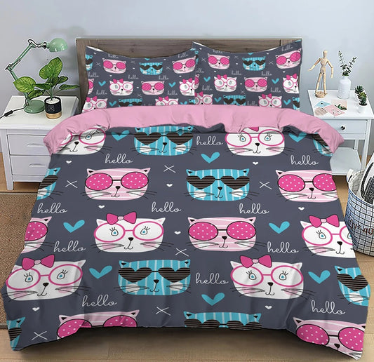 Kids Cool Cat Duvet Set - T.O.M.S Direct